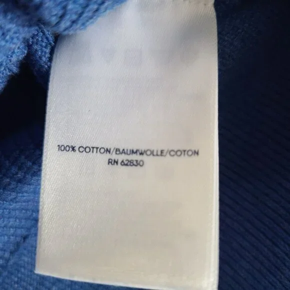 Land's End Women's Cardigan Size 1X Sweater Blue Button-Front Cotton Pockets - Picture 6 of 10